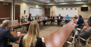 Manning Regional Healthcare Center senior leadership team and board leadership, along with members of MercyOne’s administration team sat down for conversations on Monday, August 28, as part of the Senator’s annual 99 county tour. 